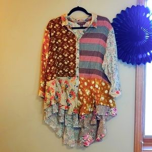 April Cornell XXL Patchwork Tunic Blouse